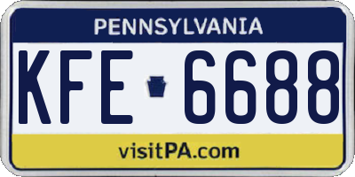 PA license plate KFE6688