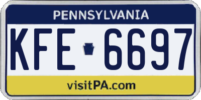 PA license plate KFE6697