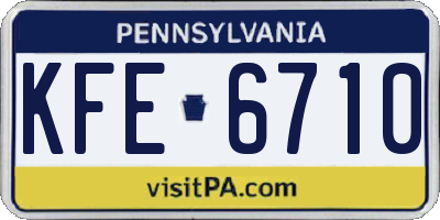 PA license plate KFE6710