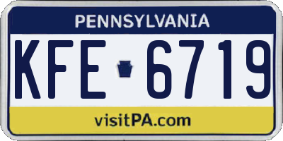 PA license plate KFE6719