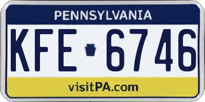 PA license plate KFE6746