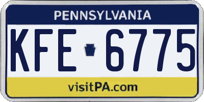 PA license plate KFE6775