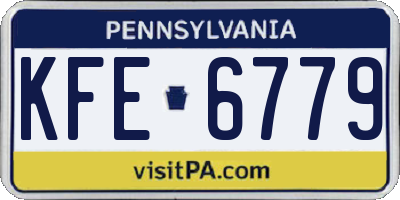 PA license plate KFE6779