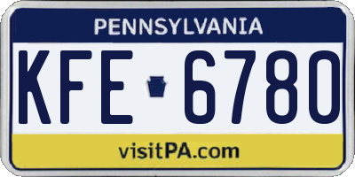 PA license plate KFE6780