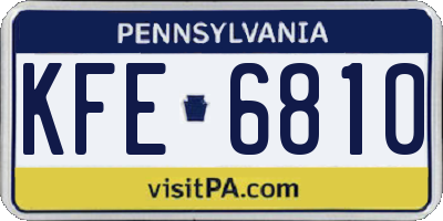 PA license plate KFE6810