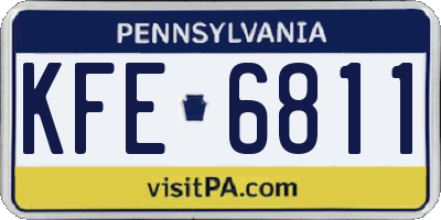 PA license plate KFE6811