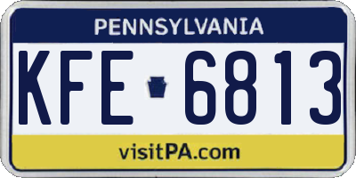 PA license plate KFE6813