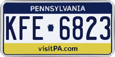PA license plate KFE6823