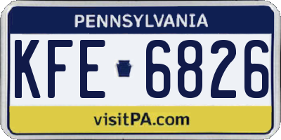 PA license plate KFE6826