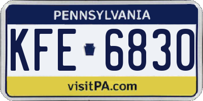 PA license plate KFE6830
