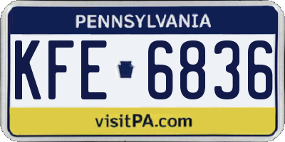 PA license plate KFE6836