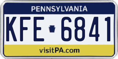 PA license plate KFE6841
