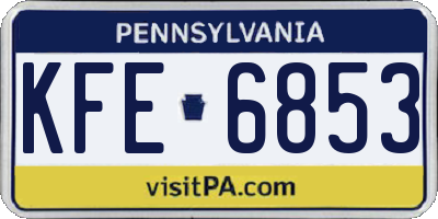 PA license plate KFE6853