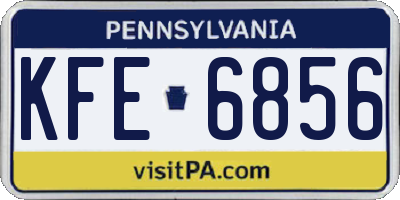 PA license plate KFE6856