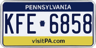 PA license plate KFE6858