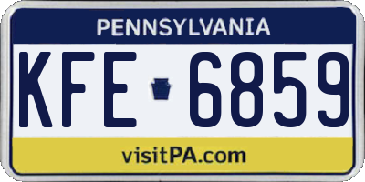 PA license plate KFE6859