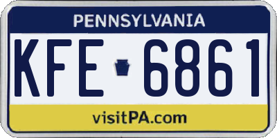 PA license plate KFE6861