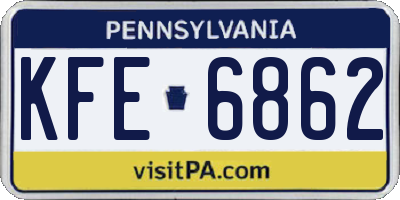PA license plate KFE6862