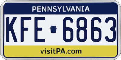 PA license plate KFE6863