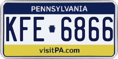 PA license plate KFE6866