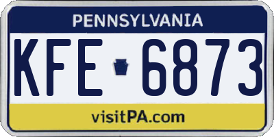 PA license plate KFE6873