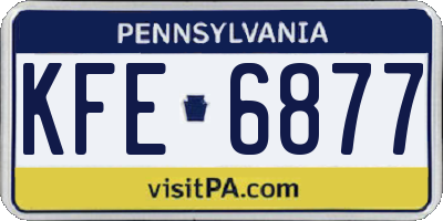 PA license plate KFE6877