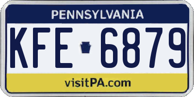 PA license plate KFE6879