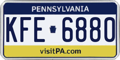 PA license plate KFE6880