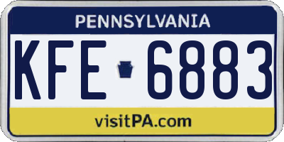 PA license plate KFE6883
