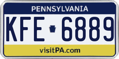 PA license plate KFE6889