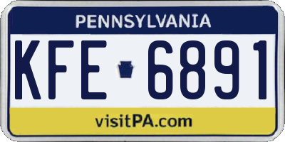 PA license plate KFE6891