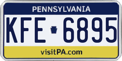 PA license plate KFE6895
