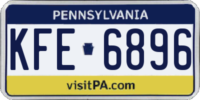 PA license plate KFE6896