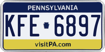 PA license plate KFE6897