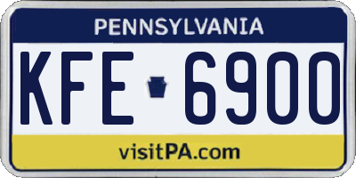PA license plate KFE6900