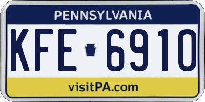 PA license plate KFE6910