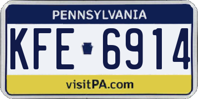 PA license plate KFE6914