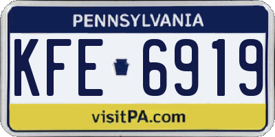 PA license plate KFE6919