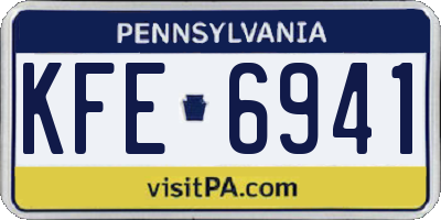 PA license plate KFE6941