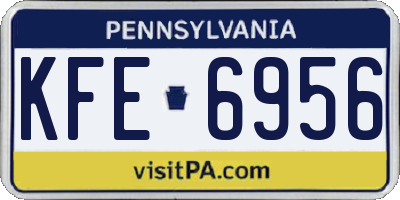 PA license plate KFE6956