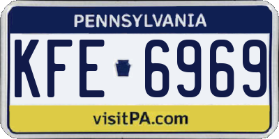 PA license plate KFE6969