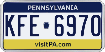 PA license plate KFE6970