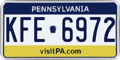 PA license plate KFE6972