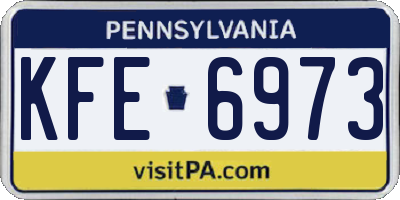 PA license plate KFE6973