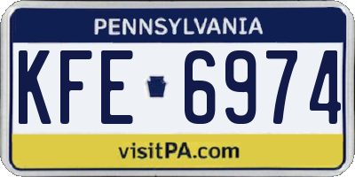 PA license plate KFE6974