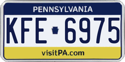 PA license plate KFE6975