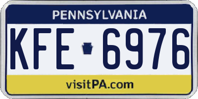 PA license plate KFE6976