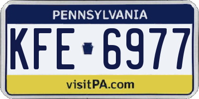 PA license plate KFE6977