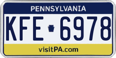 PA license plate KFE6978