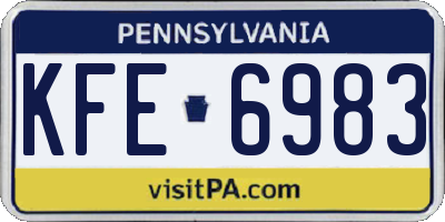 PA license plate KFE6983